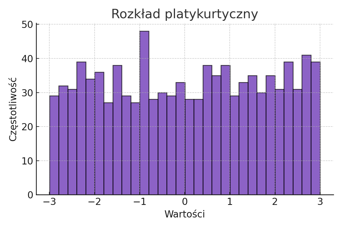 Rozkład platykurtyczny danych